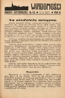Wiadomości Parafii Katedralnej. 1938, nr 43