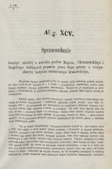 [Kadencja III, sesja IV, al. 95] Alegata do Sprawozdań Stenograficznych z Czwartej Sesyi Trzeciego Peryodu Sejmu Krajowego Królestwa Galicyi i Lodomeryi wraz z Wielkiem Księstwem Krakowskiem z roku 1873/4. Alegat 95