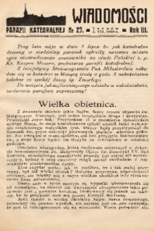 Wiadomości Parafii Katedralnej. 1939, nr 27