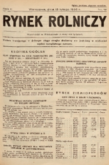 Rynek Rolniczy. 1936, nr 12
