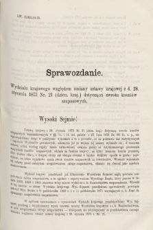 [Kadencja III, sesja V, al. 11] Alegata do Sprawozdań Stenograficznych z Piątej Sesyi Trzeciego Peryodu Sejmu Krajowego Królestwa Galicyi i Lodomeryi wraz z Wielkiem Księstwem Krakowskiem z roku 1874. Alegat 11