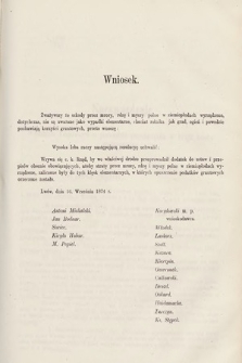 [Kadencja III, sesja V, al. 24] Alegata do Sprawozdań Stenograficznych z Piątej Sesyi Trzeciego Peryodu Sejmu Krajowego Królestwa Galicyi i Lodomeryi wraz z Wielkiem Księstwem Krakowskiem z roku 1874. Alegat 24