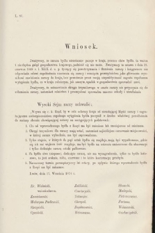 [Kadencja III, sesja V, al. 26] Alegata do Sprawozdań Stenograficznych z Piątej Sesyi Trzeciego Peryodu Sejmu Krajowego Królestwa Galicyi i Lodomeryi wraz z Wielkiem Księstwem Krakowskiem z roku 1874. Alegat 26