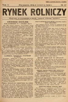 Rynek Rolniczy. 1938, nr 27