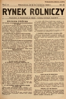 Rynek Rolniczy. 1938, nr 31