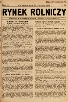 Rynek Rolniczy. 1938, nr 32