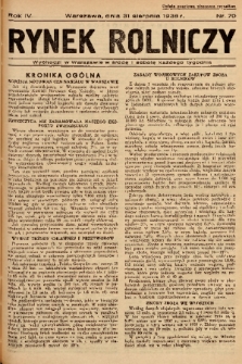 Rynek Rolniczy. 1938, nr 70