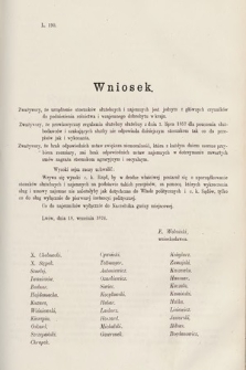 [Kadencja III, sesja V, al. 40] Alegata do Sprawozdań Stenograficznych z Piątej Sesyi Trzeciego Peryodu Sejmu Krajowego Królestwa Galicyi i Lodomeryi wraz z Wielkiem Księstwem Krakowskiem z roku 1874. Alegat 40