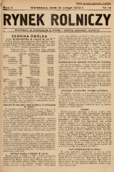 Rynek Rolniczy. 1939, nr 14