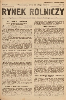 Rynek Rolniczy. 1939, nr 15