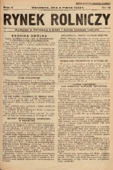 Rynek Rolniczy. 1939, nr 18