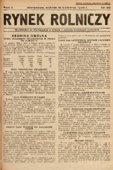 Rynek Rolniczy. 1939, nr 30