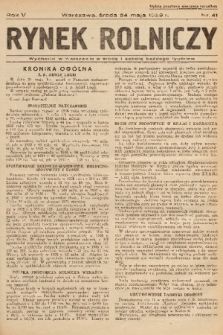 Rynek Rolniczy. 1939, nr 41