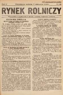 Rynek Rolniczy. 1939, nr 48