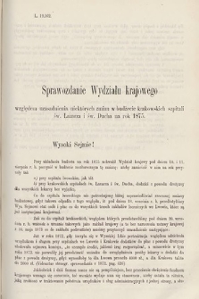 [Kadencja III, sesja V, al. 51] Alegata do Sprawozdań Stenograficznych z Piątej Sesyi Trzeciego Peryodu Sejmu Krajowego Królestwa Galicyi i Lodomeryi wraz z Wielkiem Księstwem Krakowskiem z roku 1874. Alegat 51