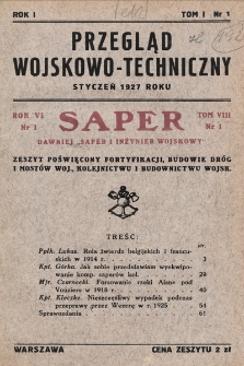 Przegląd Wojskowo-Techniczny. R. 1, 1927, t. 1, z. 1