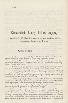 [Kadencja III, sesja V, al. 65] Alegata do Sprawozdań Stenograficznych z Piątej Sesyi Trzeciego Peryodu Sejmu Krajowego Królestwa Galicyi i Lodomeryi wraz z Wielkiem Księstwem Krakowskiem z roku 1874. Alegat 65