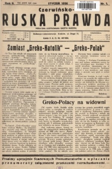 Czerwińsko-Ruska Prawda : misiaczna ilustrowana gazeta narodu. 1936, nr 1