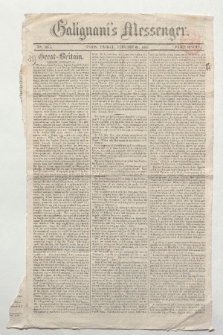 Zeitungsausschnitt aus Galignani's Messenger mit Randbemerkung Humboldts (Ansetzungssachtitel von Bearbeiter/in)