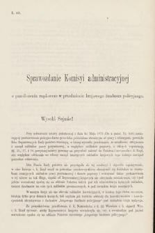 [Kadencja III, sesja V, al. 82] Alegata do Sprawozdań Stenograficznych z Piątej Sesyi Trzeciego Peryodu Sejmu Krajowego Królestwa Galicyi i Lodomeryi wraz z Wielkiem Księstwem Krakowskiem z roku 1874. Alegat 82