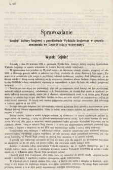 [Kadencja III, sesja V, al. 86] Alegata do Sprawozdań Stenograficznych z Piątej Sesyi Trzeciego Peryodu Sejmu Krajowego Królestwa Galicyi i Lodomeryi wraz z Wielkiem Księstwem Krakowskiem z roku 1874. Alegat 86