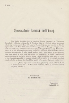 [Kadencja III, sesja V, al. 92] Alegata do Sprawozdań Stenograficznych z Piątej Sesyi Trzeciego Peryodu Sejmu Krajowego Królestwa Galicyi i Lodomeryi wraz z Wielkiem Księstwem Krakowskiem z roku 1874. Alegat 92