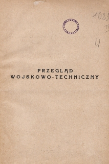 Przegląd Wojskowo-Techniczny. R. 2, 1928, t. 3, spis rzeczy