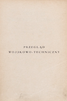 Przegląd Wojskowo-Techniczny. R. 3, 1929, t. 5, spis rzeczy