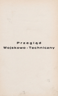 Przegląd Wojskowo-Techniczny. R. 4, 1930, t. 8, spis rzeczy