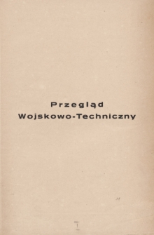Przegląd Wojskowo-Techniczny. R. 5, 1931, t. 10, spis rzeczy