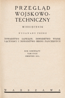 Przegląd Wojskowo-Techniczny. R. 9, 1935, t. 18, z. 2