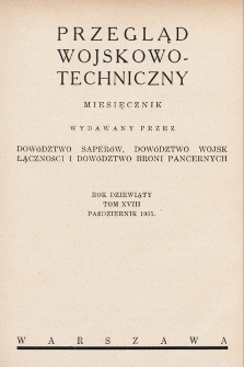 Przegląd Wojskowo-Techniczny. R. 9, 1935, t. 18, z. 4