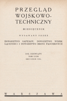Przegląd Wojskowo-Techniczny. R. 9, 1935, t. 18, z. 6