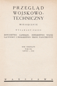 Przegląd Wojskowo-Techniczny. R. 10, 1936, t. 20, z. 1