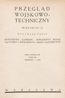 Przegląd Wojskowo-Techniczny. R. 10, 1936, t. 20, z. 2