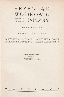 Przegląd Wojskowo-Techniczny. R. 10, 1936, t. 20, z. 3
