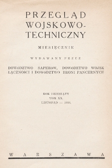 Przegląd Wojskowo-Techniczny. R. 10, 1936, t. 20, z. 5
