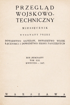 Przegląd Wojskowo-Techniczny. R. 11, 1937, t. 21, z. 4