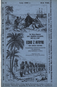 Echo z Afryki : pismo miesięczne illustrowane dla popierania zniesienia niewolnictwa i dla rozszerzania misyj katolickich w Afryce. 1900, nr 2