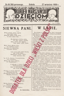 Kurjer Warszawski Dzieciom : dodatek dla dzieci „Wieści z Polski”. 1930, nr 10