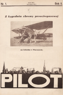 Pilot : organ Klubu Pilotów Województwa Śląskiego. 1929, nr 1