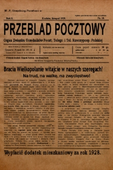 Przegląd Pocztowy : organ Związku Urzędników Poczt, Telegr. i Tel. Rzeczypospolitej Polskiej. 1929, nr 10