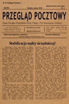 Przegląd Pocztowy : organ Związku Urzędników Poczt, Telegr. i Tel. Rzeczypospolitej Polskiej. 1930, nr 2