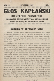 Głos Kapłański : miesięcznik poświęcony sprawom duchowieństwa katolickiego. 1937, nr 1