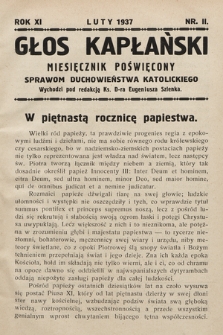 Głos Kapłański : miesięcznik poświęcony sprawom duchowieństwa katolickiego. 1937, nr 2