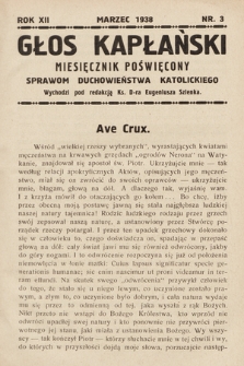 Głos Kapłański : miesięcznik poświęcony sprawom duchowieństwa katolickiego. 1938, nr 3