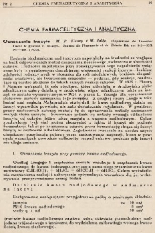 [Farmacja : czasopismo referatowe poświęcone zagranicznemu piśmiennictwu farmaceutycznemu]. 1938, nr 2