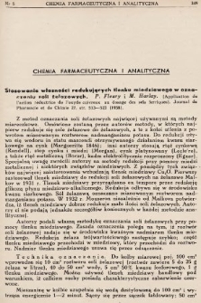 [Farmacja : czasopismo referatowe poświęcone zagranicznemu piśmiennictwu farmaceutycznemu]. 1938, nr 5