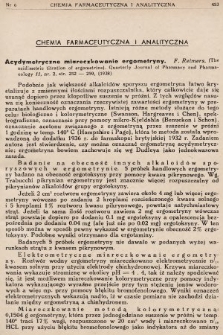 [Farmacja : czasopismo referatowe poświęcone zagranicznemu piśmiennictwu farmaceutycznemu]. 1938, nr 6