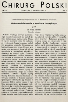 Chirurg Polski : czasopismo poświęcone chirurgji klinicznej i technice operacyjnej. 1937, nr 4